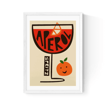 Image showing the Fox and Velvet Aperol Spritz Art Print, H44 x W32cm, Multi product.
