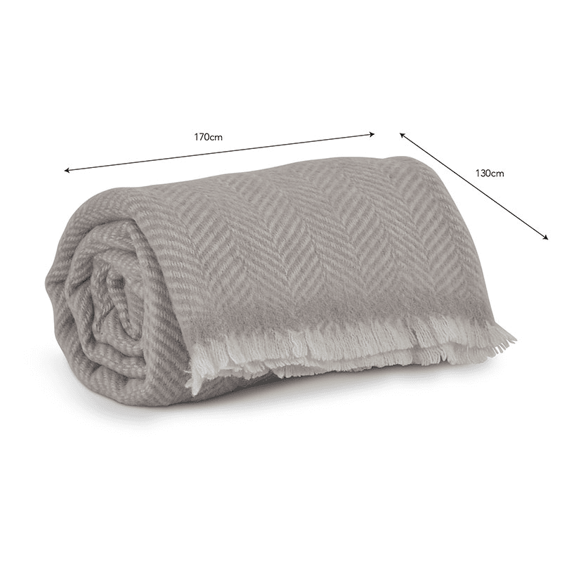 Leigh Herringbone Throw, 130 x 170cm, Natural
