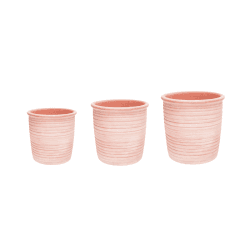 Image showing the Hillcrest Set of 3 Ripple Planters, H30cm, Terracotta product.