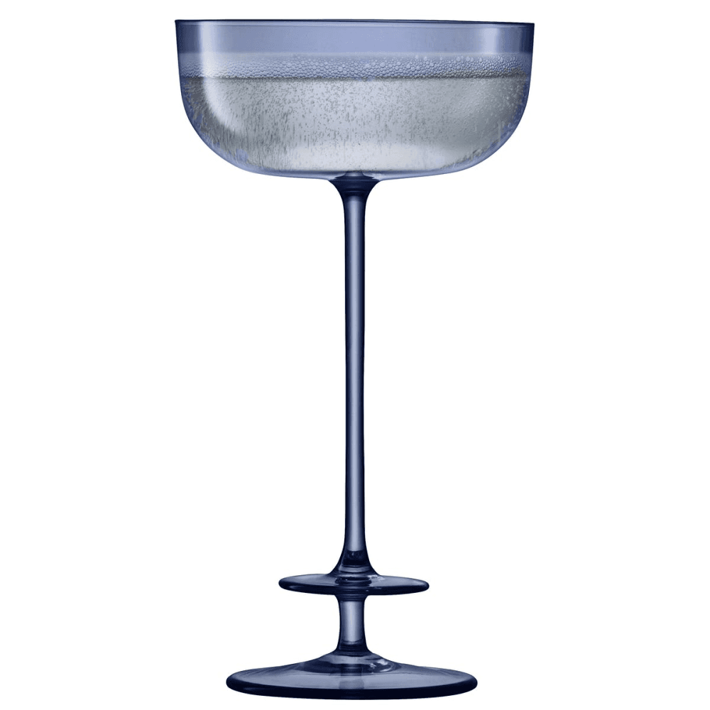 Champagne Theatre Pair of champagne saucers, 210ml, Midnight Blue