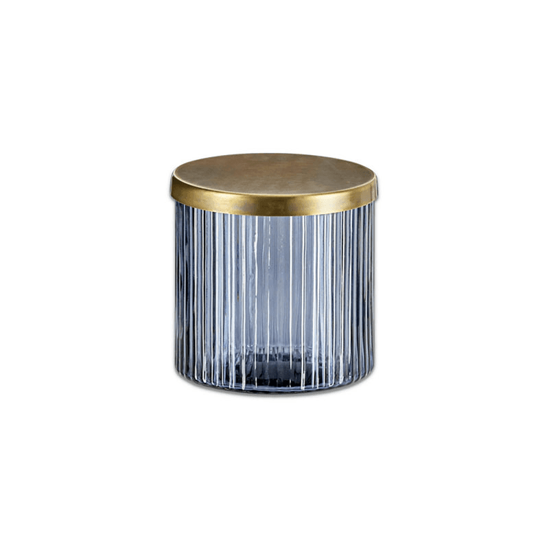 Valeska Recycled Glass Storage Pot, 450ml, Grey Smoke
