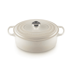 Image showing the Signature Cast Iron Oval casserole, 27cm - 4 litre, Meringue product.