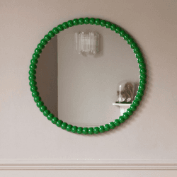 Image showing the Freya Round Mirror, D70cm, Green product.