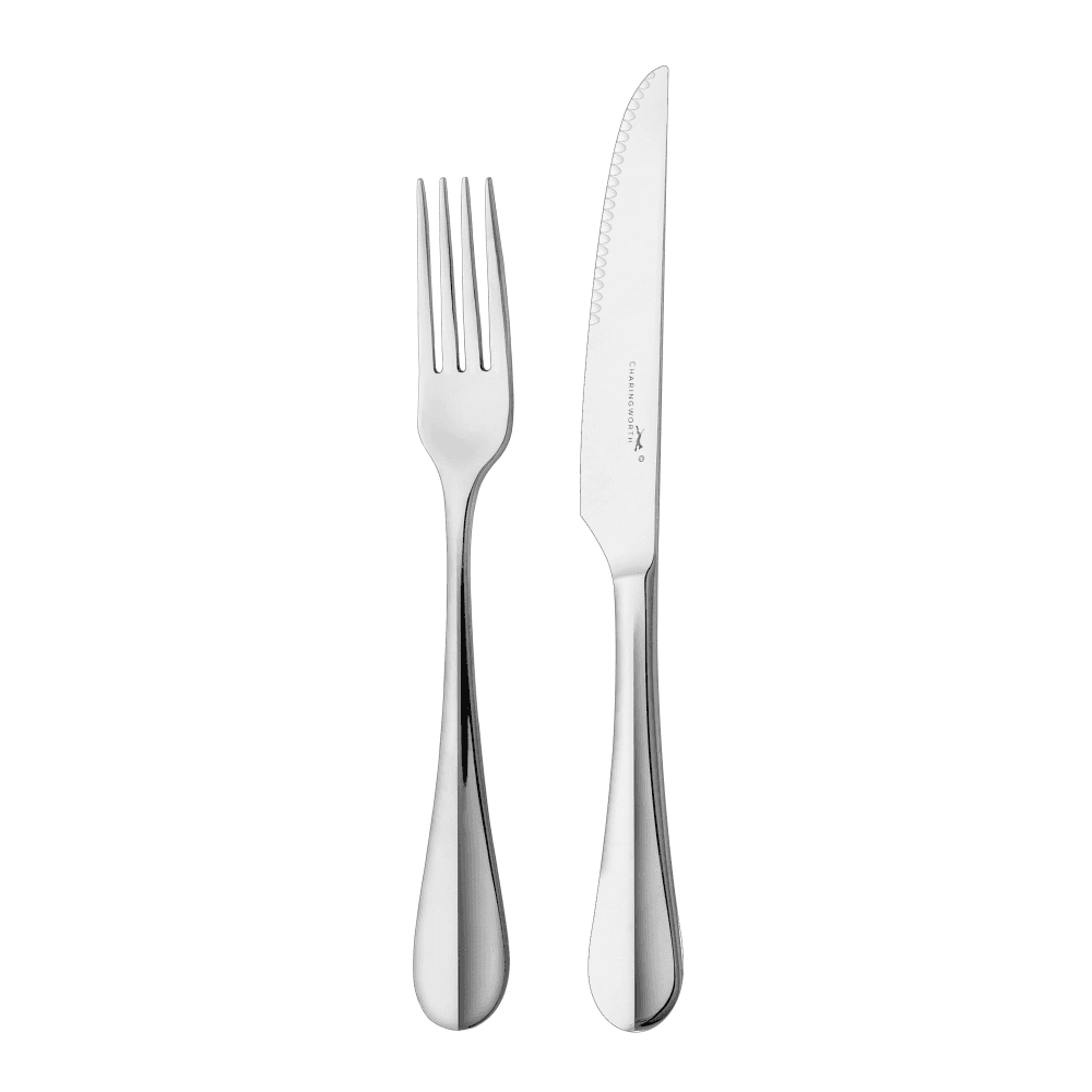 Baguette 12 piece steak set in wooden giftbox, Mirror Finish