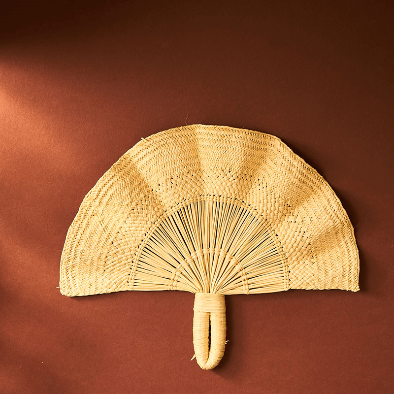 Classic Handwoven Fan, 24cm, Natural