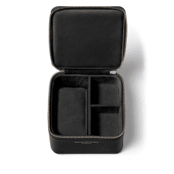 Image showing the Travel Watch & Ring Box, L12 x W12cm, Black Pebble product.