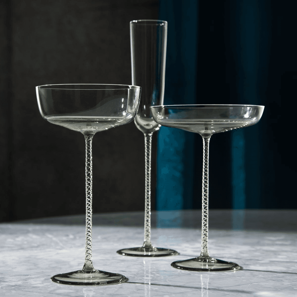 Champagne Theatre Pair of champagne saucers, 190ml, smoke grey