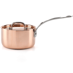 Image showing the Induction Saucepan with Lid, 20cm, Copper product.