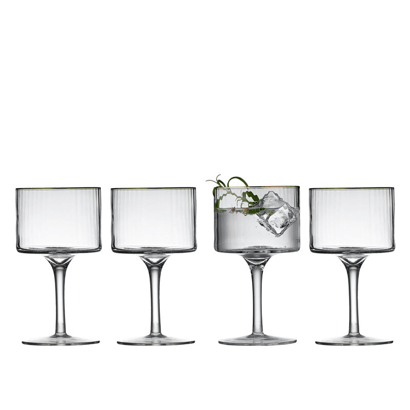 Palermo Set of 4 Gin & Tonic Glasses, 320ml, Gold