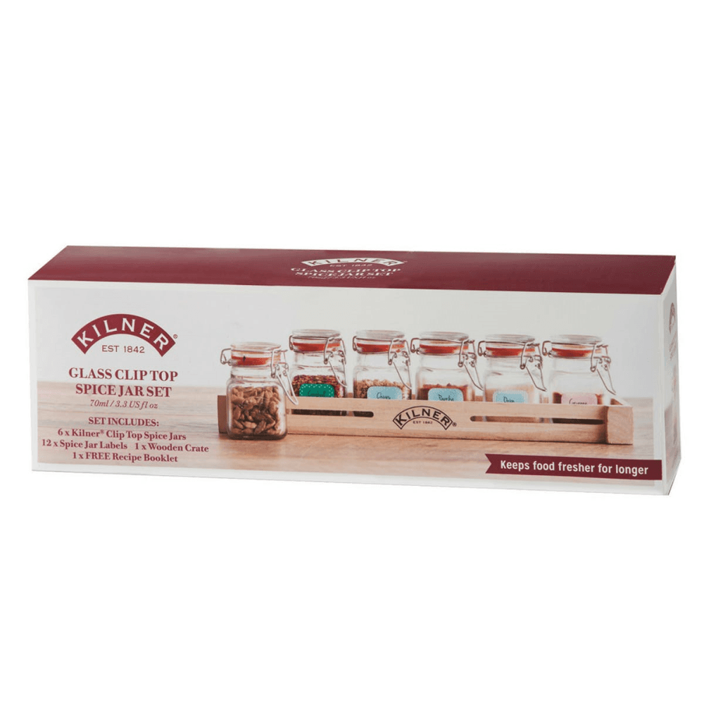 Glass Clip Top Spice Jar Set