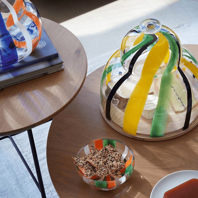 Folk Bowl, D15cm, Green/Orange/White