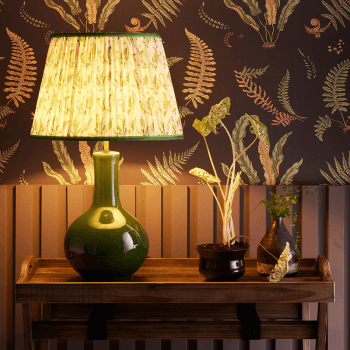 Image showing the Empire Straight  Shade Ferns Linen By GP & J Baker, 30cm, Emerald product.