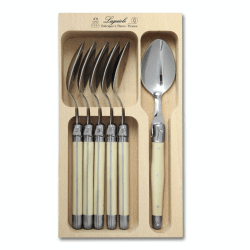 Image showing the Dessert Spoon Set, Ivory Handle, Set of 6 product.