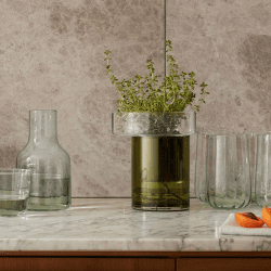 Image showing the Balcony Self Watering Planter, H19 x W16cm, Clear & Olive Green product.