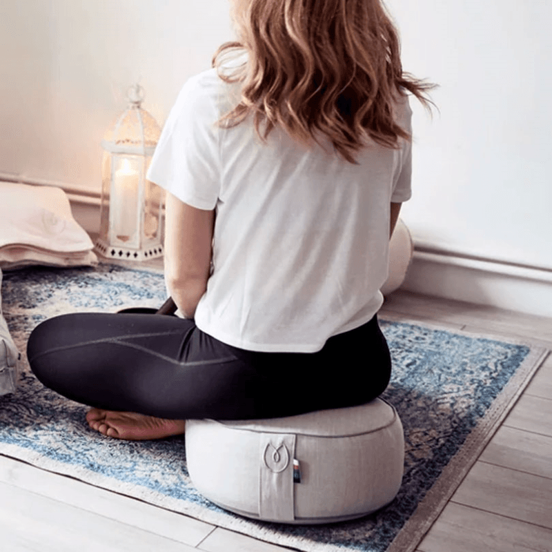 Organic Cotton Meditation Cushion, Grey Ice