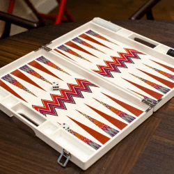 Image showing the Zig Zag Backgammon Board, L45 x W38cm, White product.