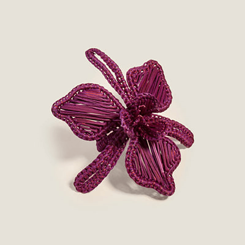 Orchid Set of 4 Napkin Rings, Mulberry