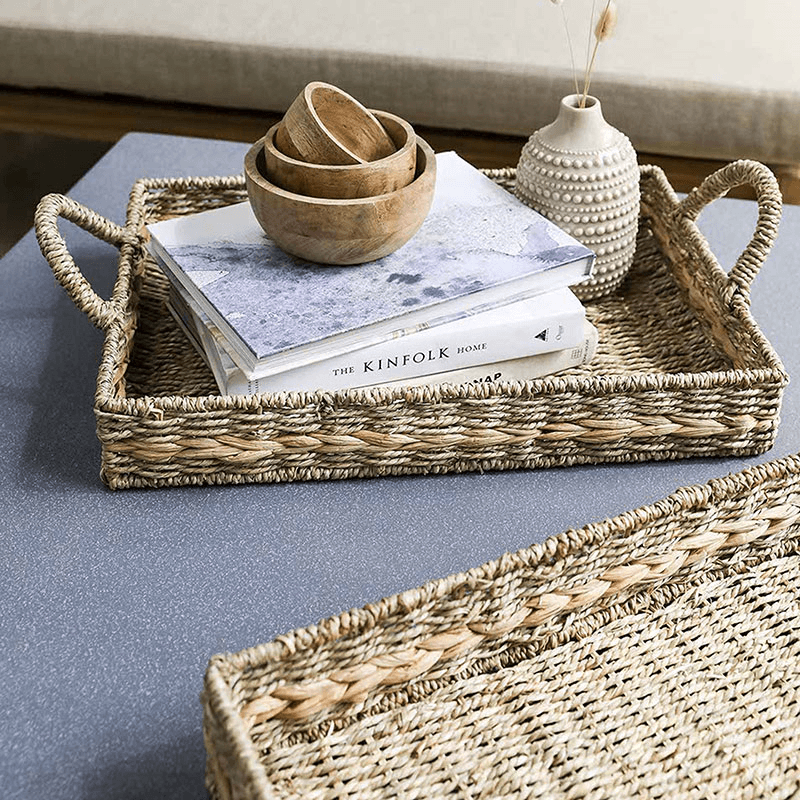Bayford Set of 2 Woven Trays, Natural