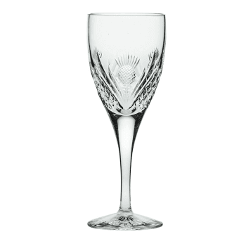 Image showing the Scottish Thistle Set of 2 Wine Glasses, 280ml, Clear product.