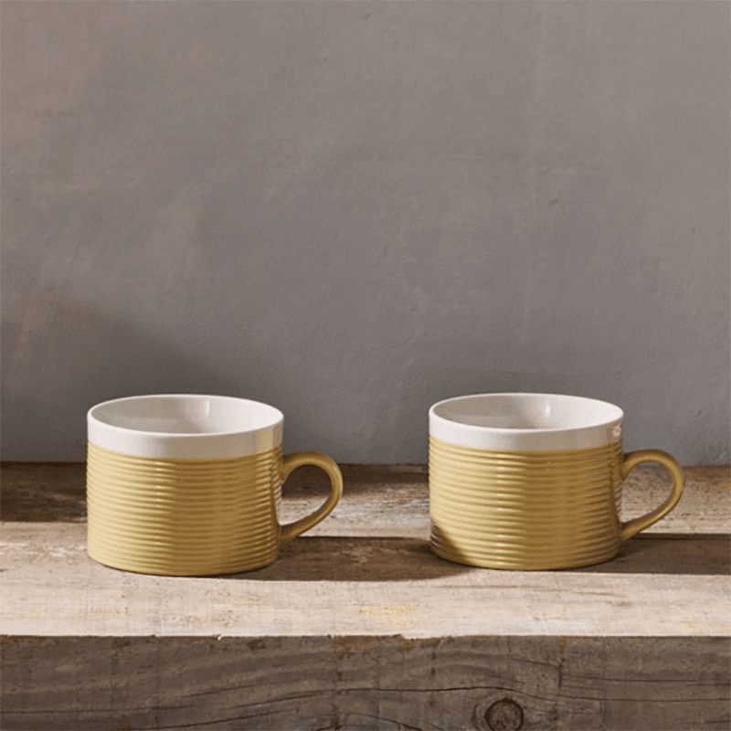 Kai Set of 2 Mugs, 350ml, Mustard