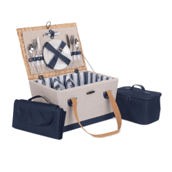 Image showing the 2 Person Nautical Hamper, Blue/Cream product.