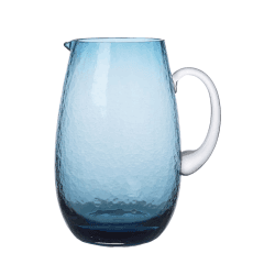 Image showing the Hammered Hammered Mouth Blown Jug, H22cm, Blue product.