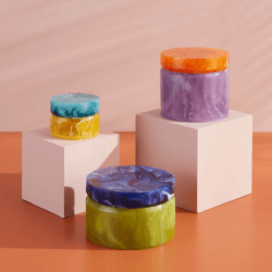 Image showing the Mustique Box, D12.5cm, Purple/Orange product.