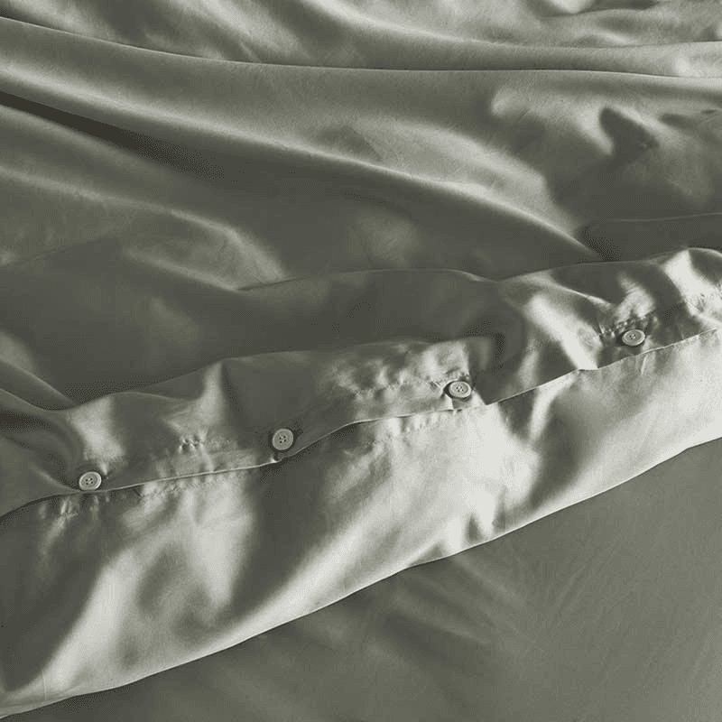 Luxe Cotton Duvet Cover, Super King, Moss
