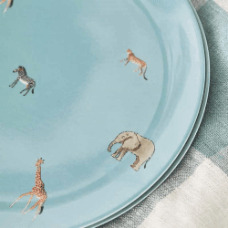 Image showing the Animals of the Savannah Side Plate, D20cm, Blue product.