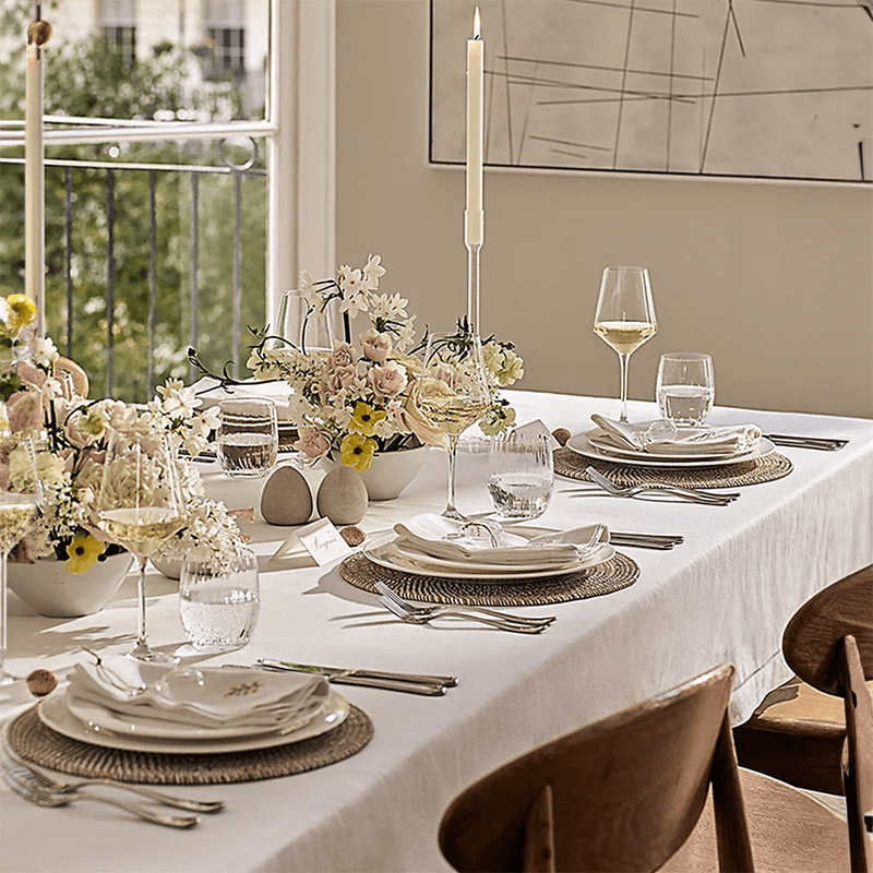 Luca Jour Work Tablecloth, 230 x 140cm, White