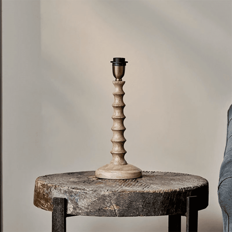 Avisa Mango Wood Table Lamp, Natural