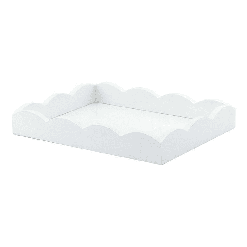 Lacquered Scallop Tray 28 x 20cm, White