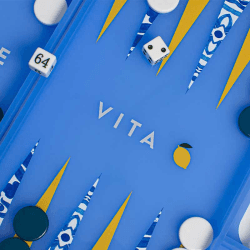 Image showing the Dolce Vita Backgammon Board, L45 x W38cm, Blue product.
