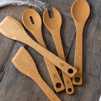 Image showing the Natural Elements Eco-Friendly Wood Fibre Four Piece Utensil Set product.