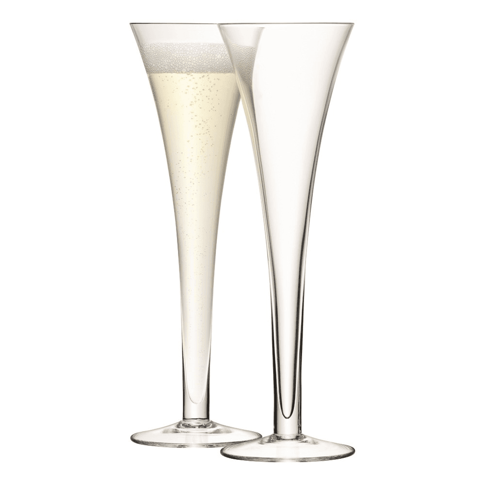 Bar Pair of hollow stem Champagne flutes, 200ml, clear
