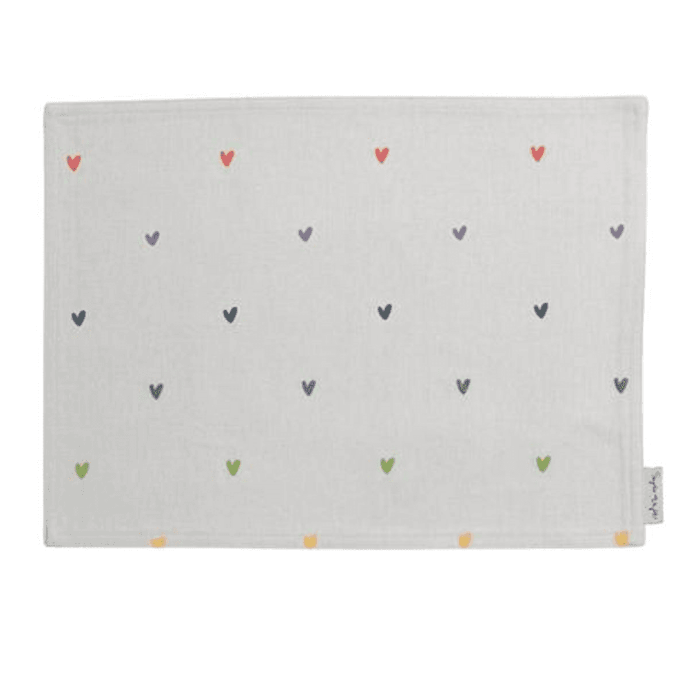 Hearts Fabric Placemat, Multicoloured