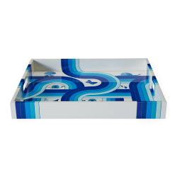 Image showing the Druggist Lacquer Tray, 43 x 35.5cm, Blue product.