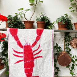 Image showing the Lobster Tea Towel, 50 x 70cm, Red product.