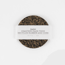 Image showing the Dash Set of 4 Coasters, D9cm, Black product.
