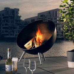 Image showing the FireGlobe Fire pit, 64cm, Black/Silver product.