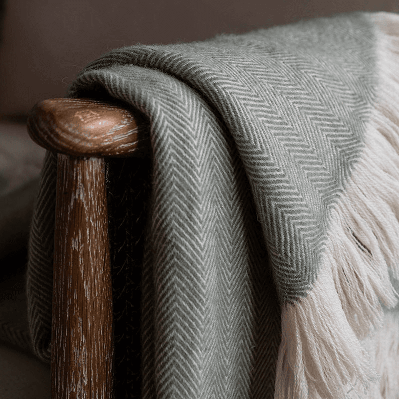 Stockwell Herringbone Throw, 130 x 170cm, Sage