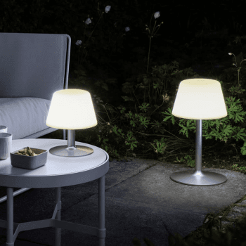 Image showing the Sun Light Garden Table Lamp, H15cm, White/Silver product.