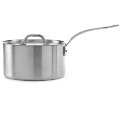Image showing the Classic Triply Saucepan with Lid, 18cm, Stainless Steel product.
