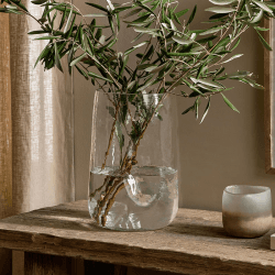 Image showing the Kotri Recycled Glass Organic Shape Vase, H28cm, Clear product.