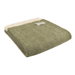 Image showing the Fishbone Throw, 150 x 183cm, Olive product.