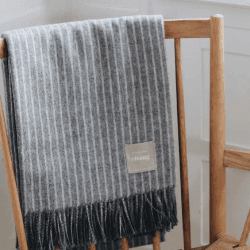 Image showing the Stripes Throw, 200 x 130 cm, Grey product.