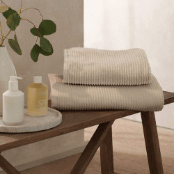 Image showing the Super Soft Pure Cotton Ribbed Bath Towel, Oatmeal product.