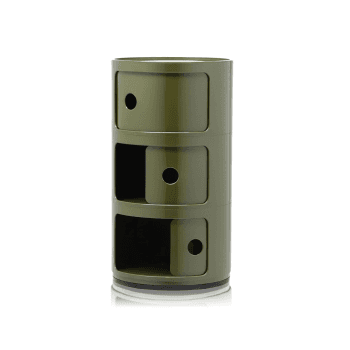 Image showing the Componibili 3 door cabinet, H59 x W32 x D32 cm, Green product.