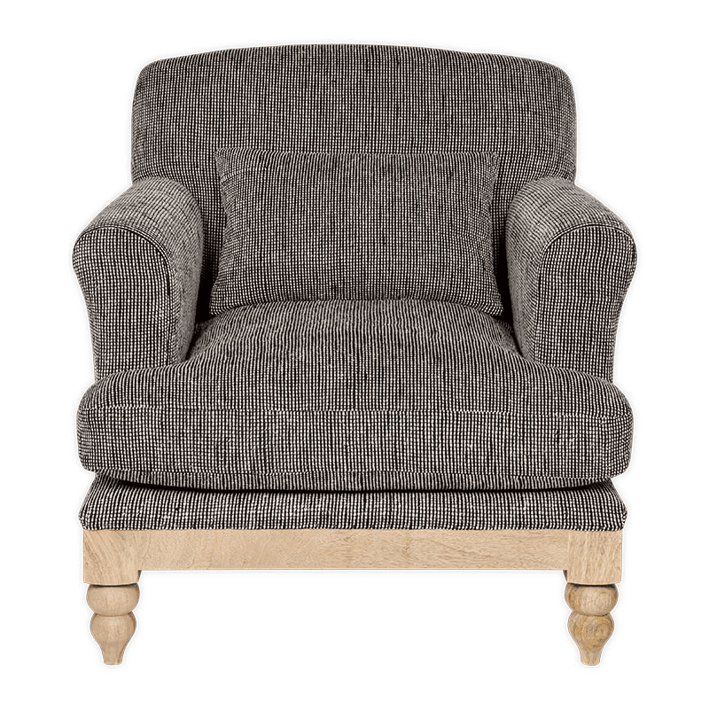 Maganda Cotton Armchair, Charcoal
