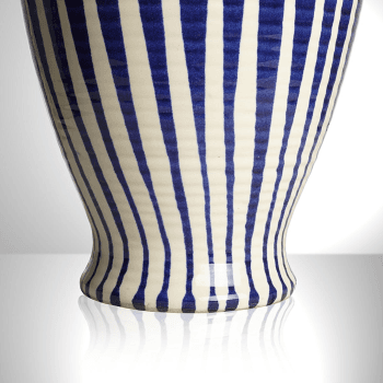 Image showing the Lottie Table lamp - base only, Cobalt Blue Stripes product.